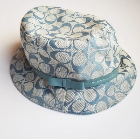 Coach | Accessories | Coach Logo Blue Bucket Hat Canvas  display picture 1
